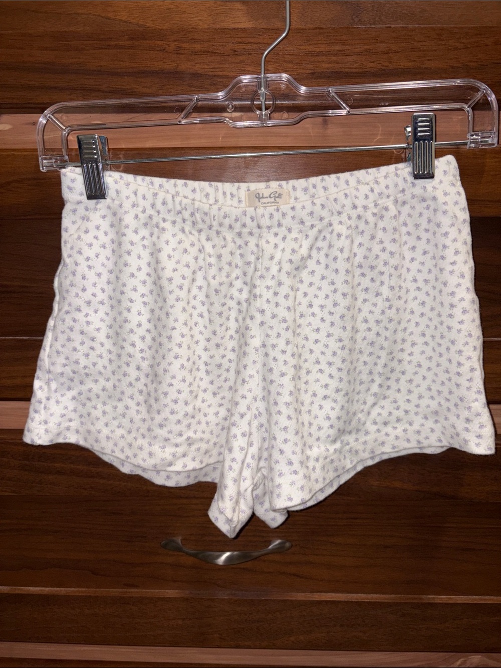 Brandy Melville NWOT White and Purple Floral Lounge Shorts